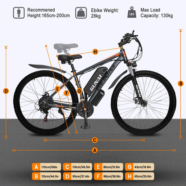 GUNAI GN29 29 Inch 750W Motor 48V 15AH Electric Bike for Adult Electric Mountain Bike 21 Speed