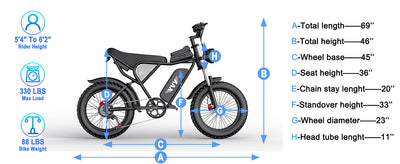 YVY C20 Fat Tire Electric Bicycle 1500w20AH 48V