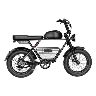 GUNAI-T All-Terrain Electric Bike for Adults 20Inch Fat Tire Motorcycle with 1000W Motor 48V 21AH Battery and Cargo Basket,Hydraulic Disc Brake