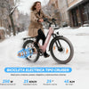 ESKUTE C100 Plus Adult Electric Bike 26, Electric Bike with Rear Motor 250W, Removable Battery 36V 13Ah, 7 Speeds, Max Speed 25 km/h, LCD Display, Low Frame, Men and Women