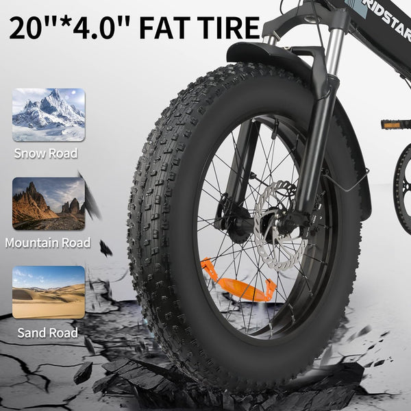 GTXR & Ridstar H20 1000W Electric Mountain Bike