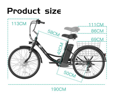 GTXR & GOGOBEST GF100 Tricycle électrique de ville Vélo cargo électrique