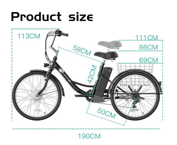 GTXR & GOGOBEST GF100 Tricycle électrique de ville Vélo cargo électrique